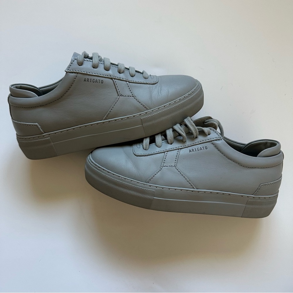 EUC Axel Arigato Women's Platform Leather Sneakers Trainers Grey US 7.5 / EU 38